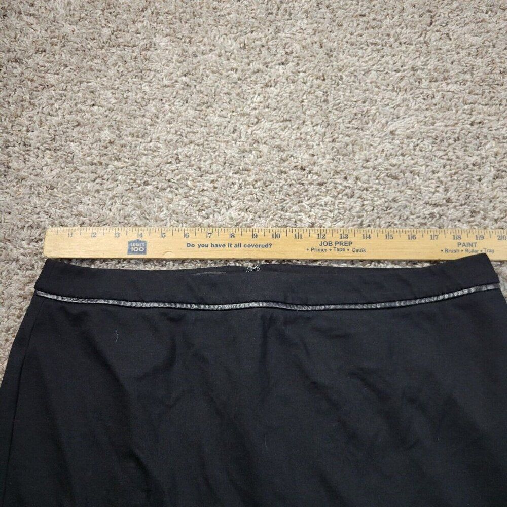 TALBOTS Skirt Womens 18 Black A Line Rayon Nylon Blend Stretch Slit - Picture 2 of 9